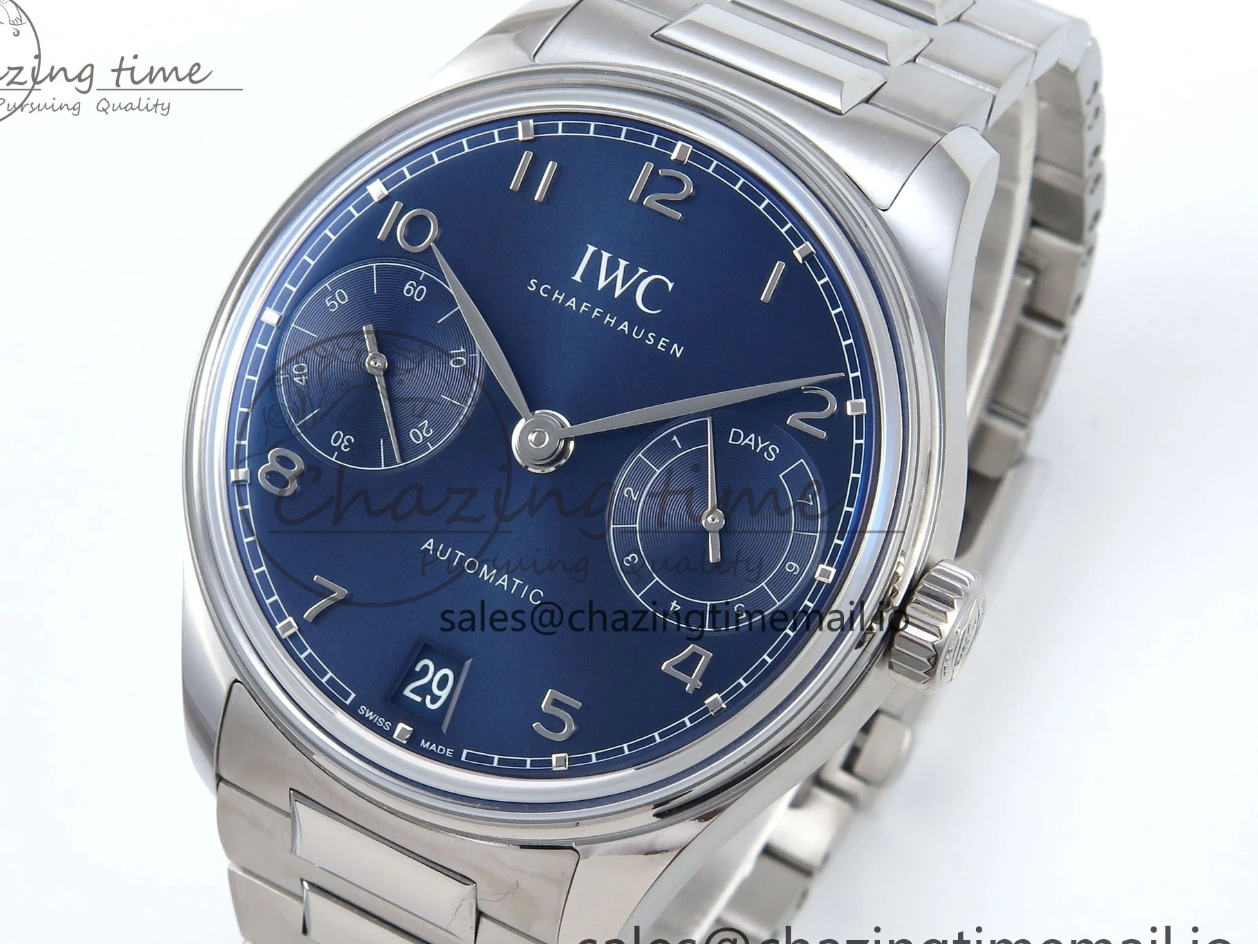MIROTIME 0402 Portugieser Auto IWC0562E APSF 1:1 Best Edition Blue Dial on SS Bracelet A Timeless 6997